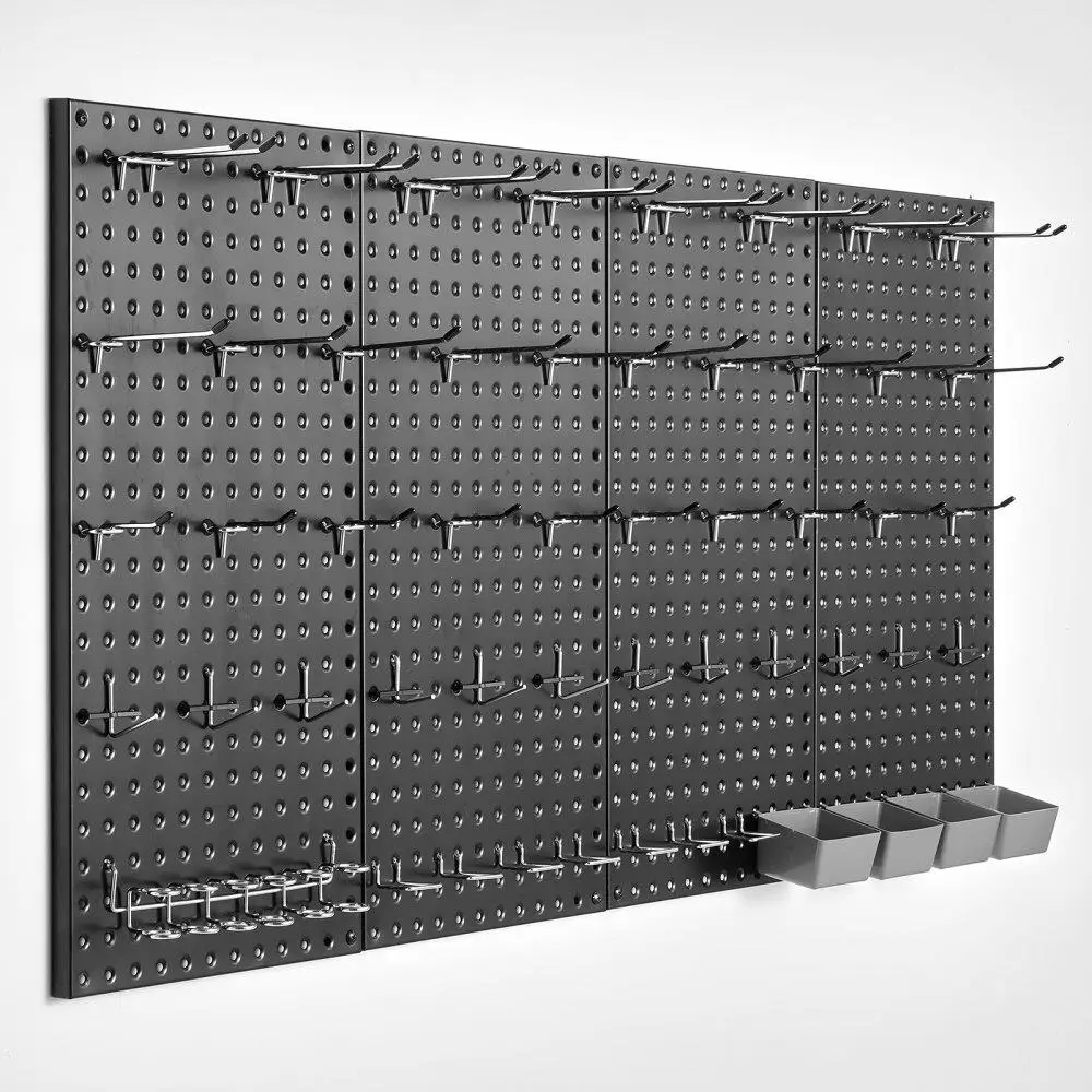 4 Piece Metal Pegboard Panels 24x12 inch Wall Storage Rack for garage Tool Storage
4 Piece Metal Pegboard Panels 24x12 inch Wall Storage Rack for garage Tool Storage