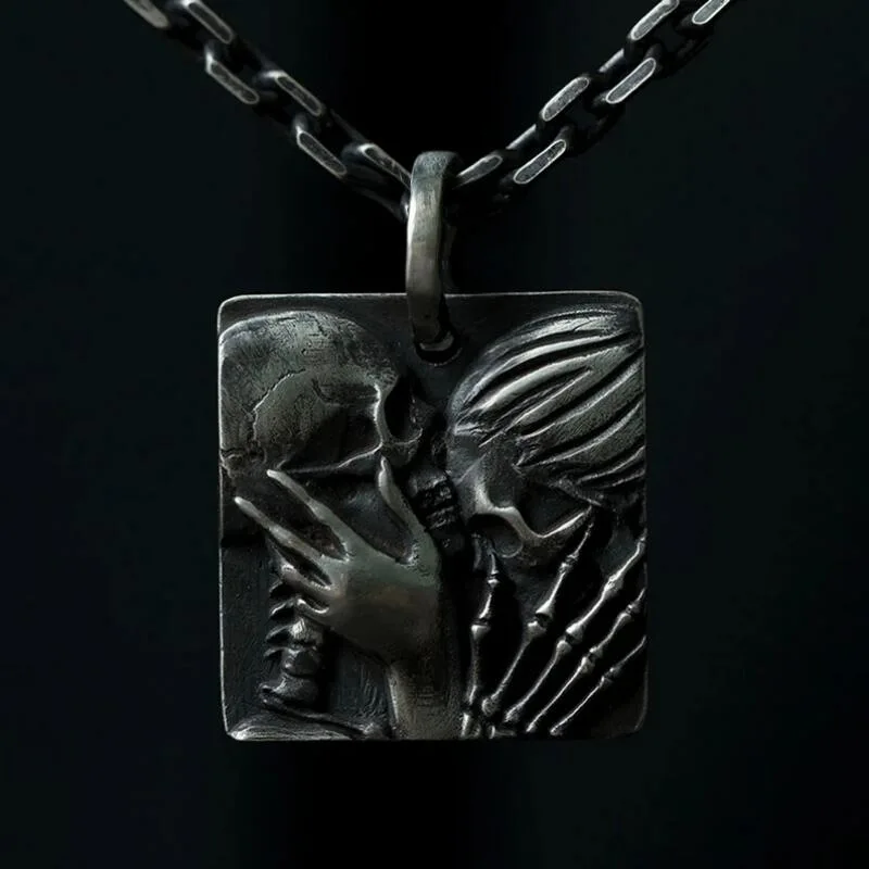 Retro Dark Skull Tag Pendant Necklace, Gothic Punk Hip Hop Rock Fashion Partymen women street trend necklace
Retro Dark Skull Tag Pendant Necklace, Gothic Punk Hip Hop Rock Fashion Partymen women street trend necklace