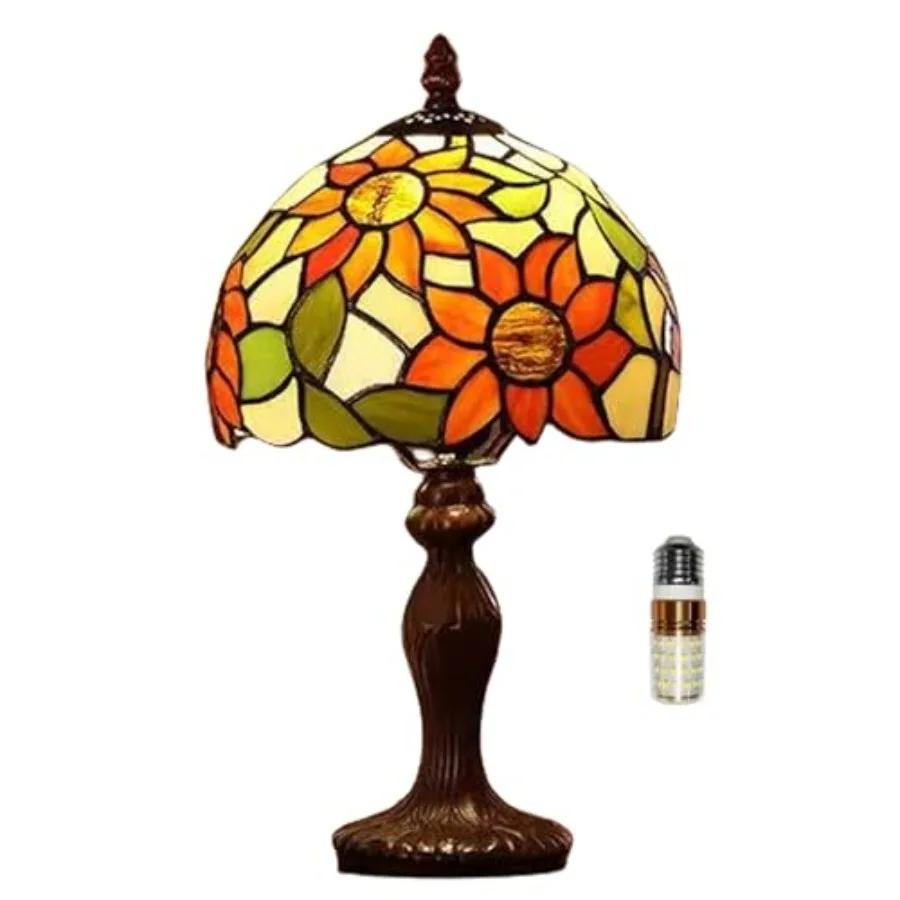 Tiffany Table Lamp, 3 Color-Temperature Sunflower Stained Glass Lamp, 8X8X15 Inch Small Accent Antique Nightstand Bedside Table
Tiffany Table Lamp, 3 Color-Temperature Sunflower Stained Glass Lamp, 8X8X15 Inch Small Accent Antique Nightstand Bedside Table