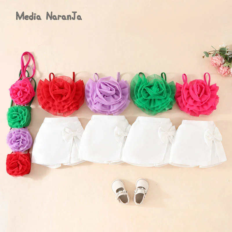 Summer Girls' Set Three Dimensional Flower Pulling Strap+Bow Short Skirt+Small Bag Set
Summer Girls' Set Three Dimensional Flower Pulling Strap+Bow Short Skirt+Small Bag Set