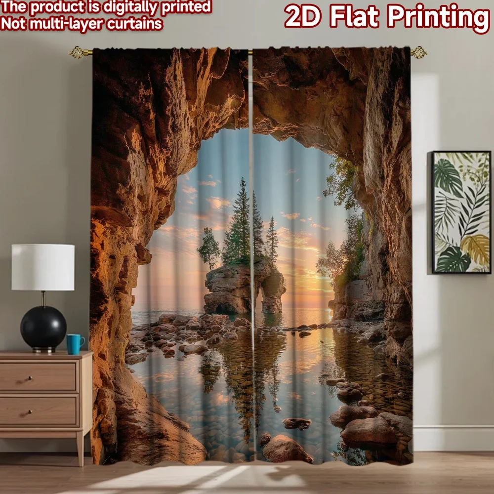 2D flat printing 2pcs Party Curtains Cave Entrance Arch Rock Sunset Digital Printed Polyester Drapes Family Party Decoration Use
2D flat printing 2pcs Party Curtains Cave Entrance Arch Rock Sunset Digital Printed Polyester Drapes Family Party Decoration Use