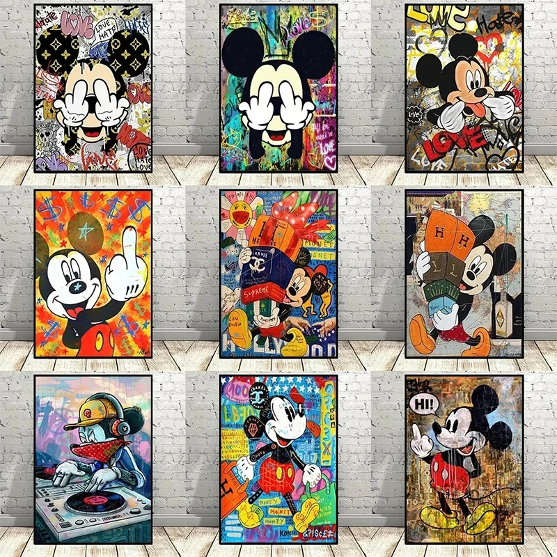 Disney Graffiti Mickey Mouse Canvas Painting Cartoon Anime Character Poster Wall Art Mural Picture Children's Room Decor Cuadros
Disney Graffiti Mickey Mouse Canvas Painting Cartoon Anime Character Poster Wall Art Mural Picture Children's Room Decor Cuadros