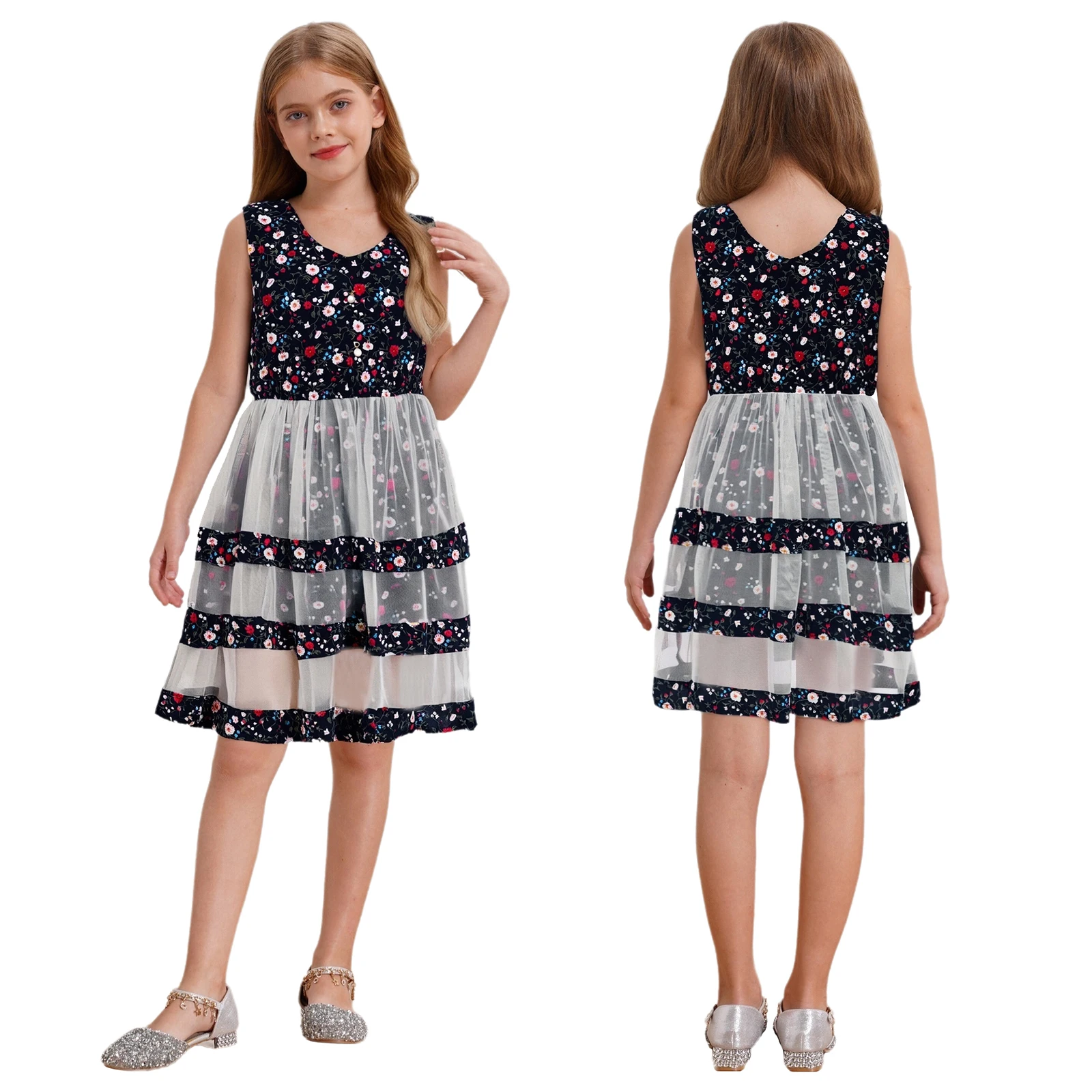 Kids Girls Dress Cotton Floral Print V-Neck Sleeveless Tulle Dresses for Birthday Party Wedding Princess Dress Casual Clothes
Kids Girls Dress Cotton Floral Print V-Neck Sleeveless Tulle Dresses for Birthday Party Wedding Princess Dress Casual Clothes