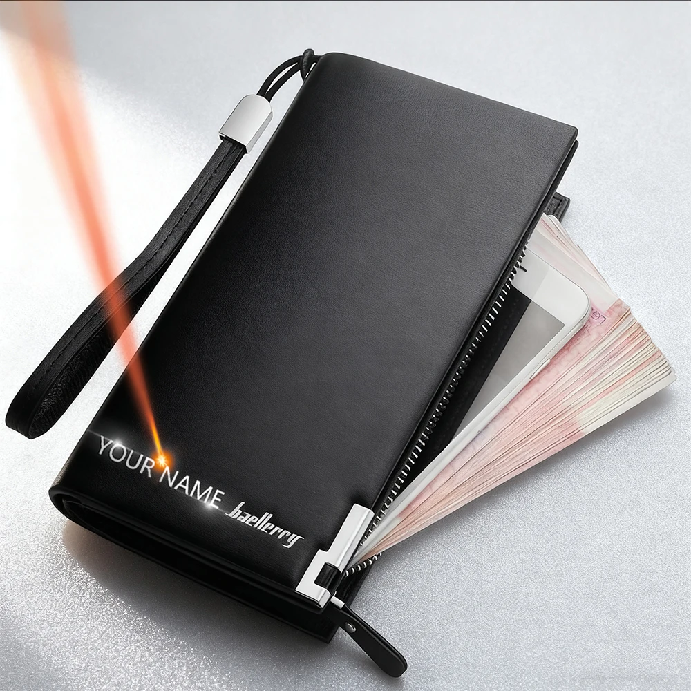 Мужские кошельки Baellerry, классические длинные стильные кошельки с гравировкой имени на молнии, карман для монет, держатель для удостоверений личности и карт, мужские кошельки большой емкости
Мужские кошельки Baellerry, классические длинные стильные кошельки с гравировкой имени на молнии, карман для монет, держатель для удостоверений личности и карт, мужские кошельки большой емкости