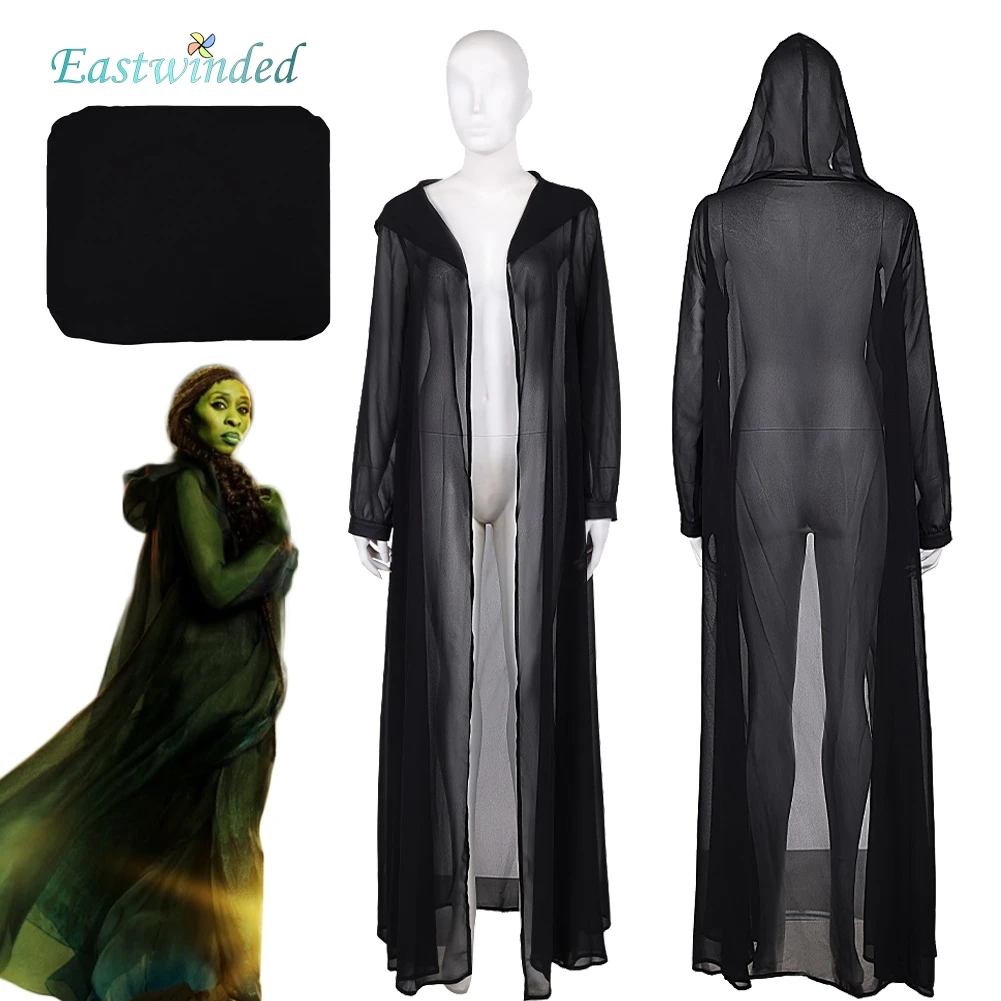 Черный плащ для косплея «Злой 2», Эльфаба, накидка, длинное пальто, шифоновый костюм, наряды для женщин, карнавальная одежда на Хэллоуин
Черный плащ для косплея «Злой 2», Эльфаба, накидка, длинное пальто, шифоновый костюм, наряды для женщин, карнавальная одежда на Хэллоуин