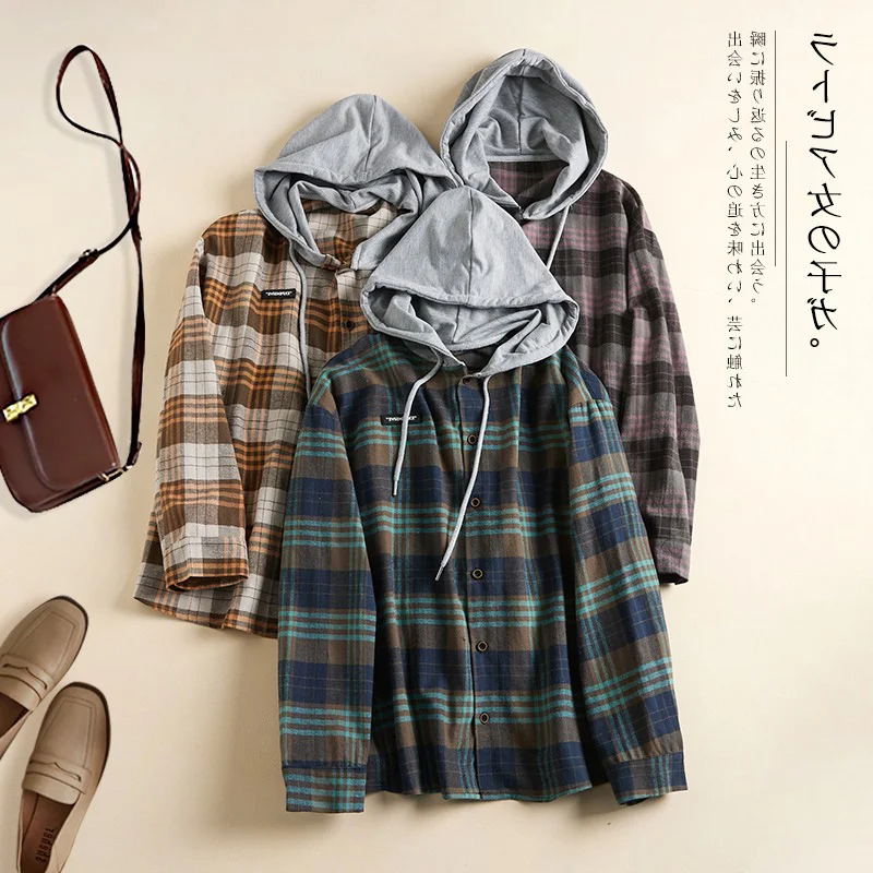 Loose Fit Long Sve Women's irt Hooded Coat Casual Comfortable Branded Tailored Goods Japanese Sle Brued Surface
Loose Fit Long Sve Women's irt Hooded Coat Casual Comfortable Branded Tailored Goods Japanese Sle Brued Surface