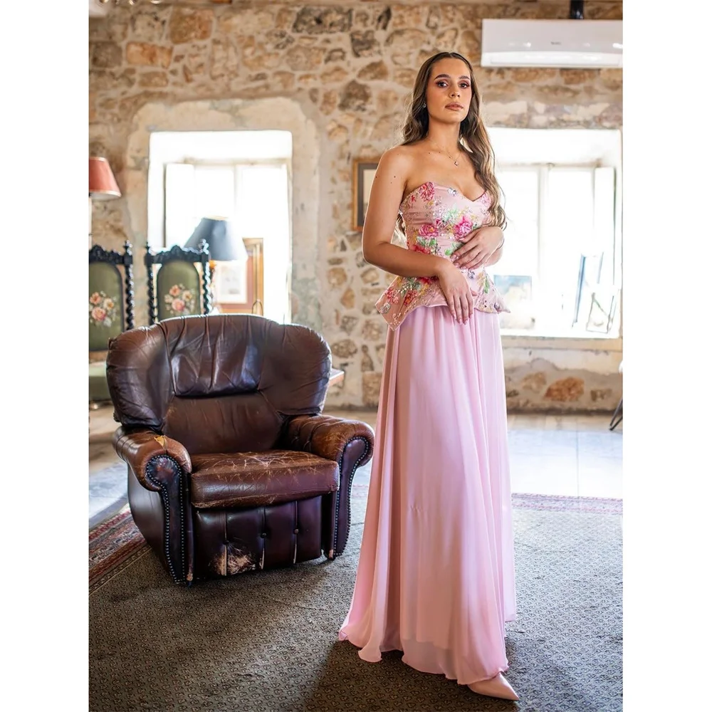 EDECPBM Chiffon Sweetheart pink A-Line Floral Embroidery Peplum Bodice Evening Dress 2026 Prom Customized Robes de Soirée
EDECPBM Chiffon Sweetheart pink A-Line Floral Embroidery Peplum Bodice Evening Dress 2026 Prom Customized Robes de Soirée