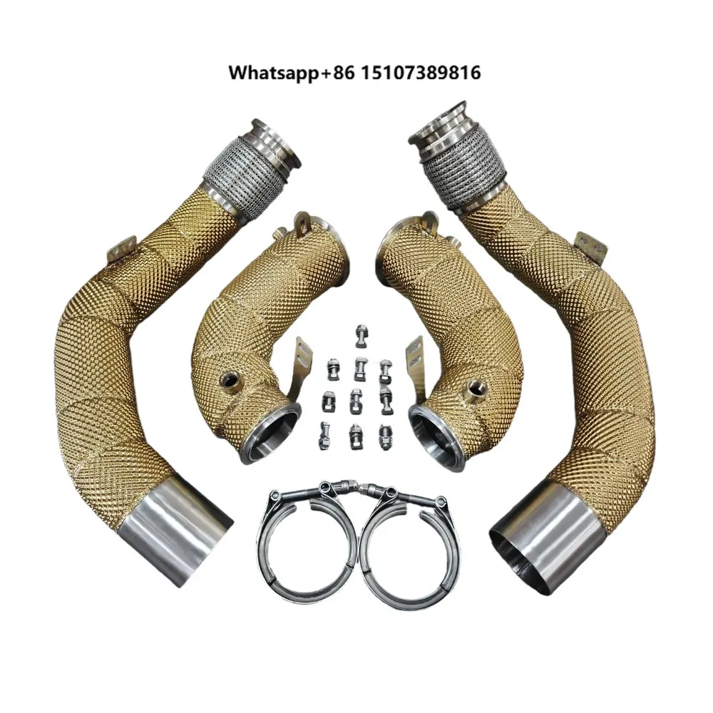 Stainless Steel Exhaust Downpipe With Heat Shield for X5M F95 X6M F96
Stainless Steel Exhaust Downpipe With Heat Shield for X5M F95 X6M F96