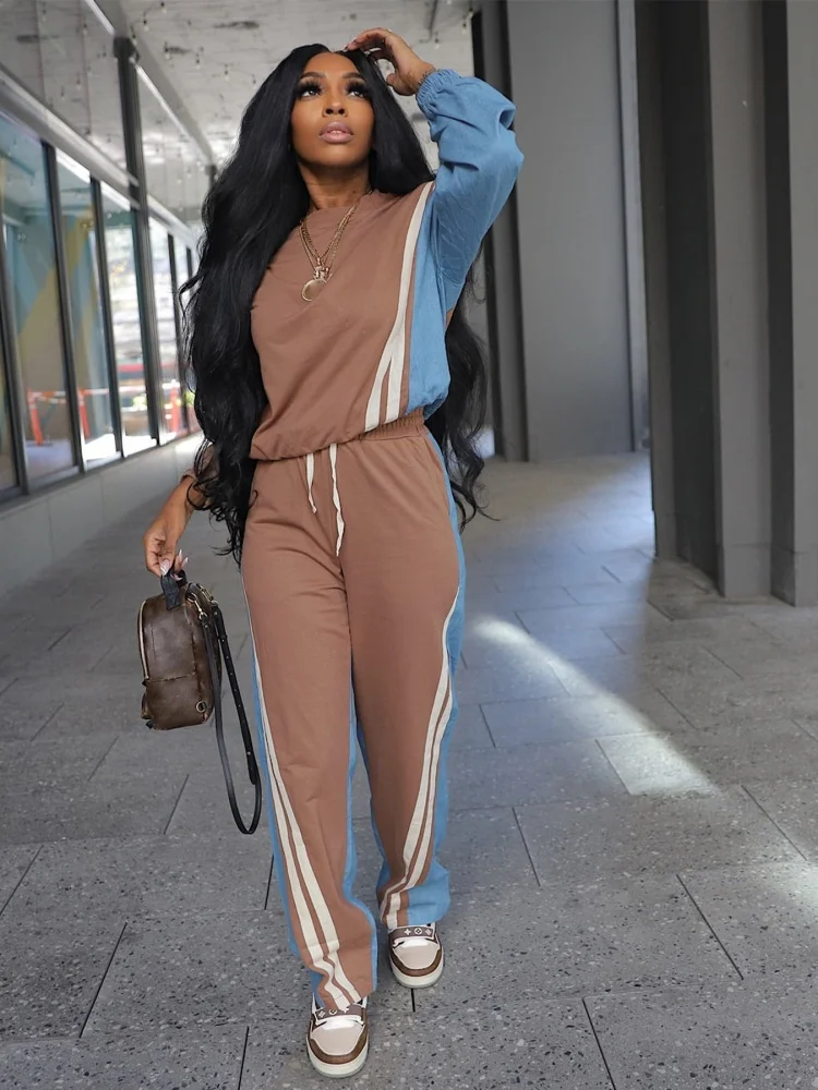 Костюм Sister Star, костюм из искусственного денима, полосатый свитер с длинными рукавами и цветными блоками, брюки на шнурке, спортивный стиль, комплект из двух предметов
Костюм Sister Star, костюм из искусственного денима, полосатый свитер с длинными рукавами и цветными блоками, брюки на шнурке, спортивный стиль, комплект из двух предметов