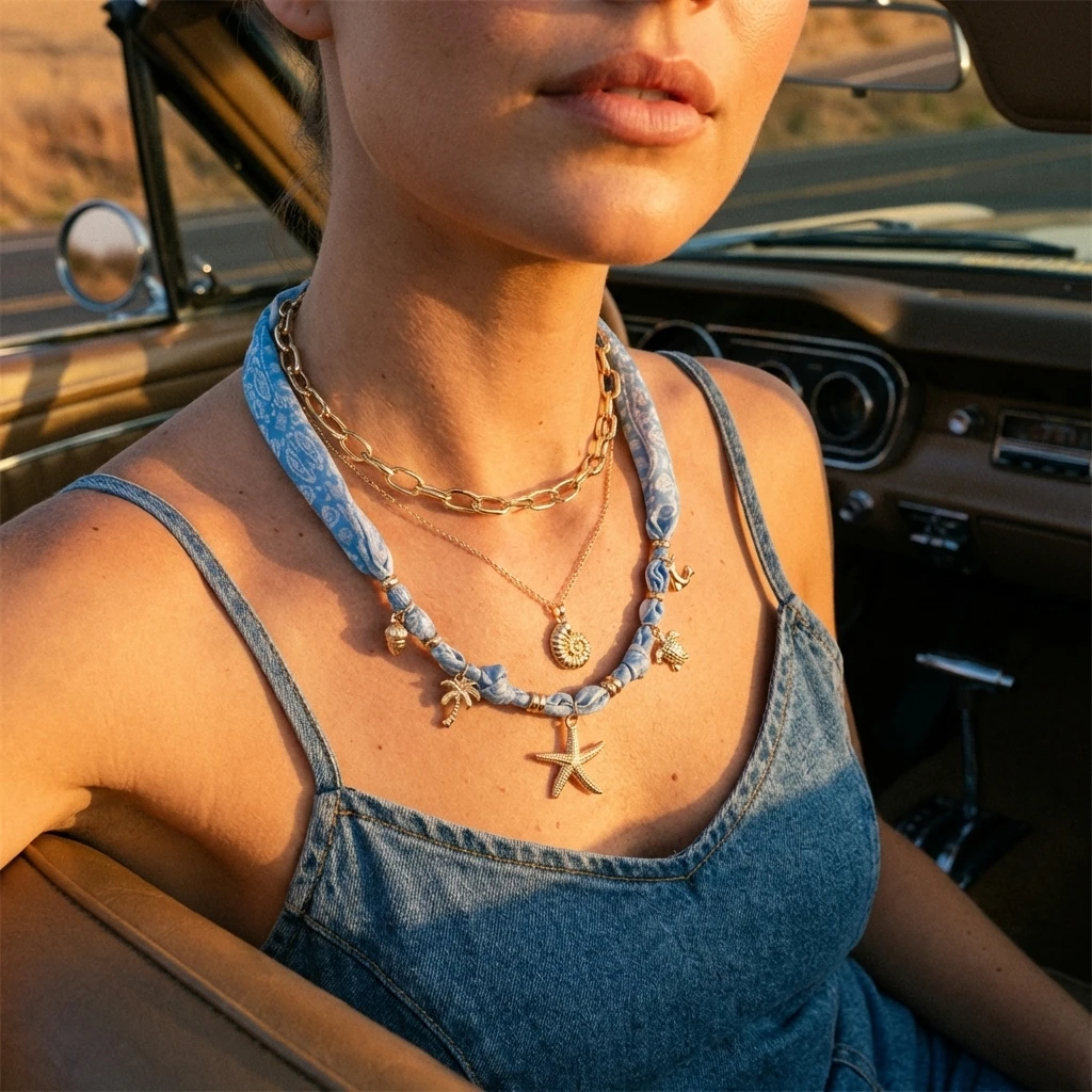 3Pcs Vacation Style Sun Shell Pendant Necklace Set Boho Ribbon Scarf Choker Layered Chain Summer Beach Jewelry Women
3Pcs Vacation Style Sun Shell Pendant Necklace Set Boho Ribbon Scarf Choker Layered Chain Summer Beach Jewelry Women