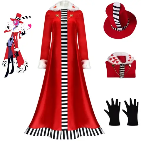 Fantasy Valentino Cosplay Costumes Anime Hazbin Hotel Women Dress Glove Cosplay Costumes Anime Hazbin Hotel Exquisite Costumes