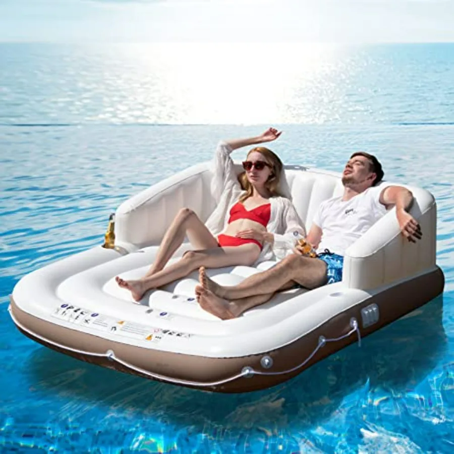 Inflatable Pool Float for Adults, Heavy Duty PVC with UPF50+ Retractable Sunshade, Blue, Ergonomic Backrest Armrest, 2 Cup Hold
Inflatable Pool Float for Adults, Heavy Duty PVC with UPF50+ Retractable Sunshade, Blue, Ergonomic Backrest Armrest, 2 Cup Hold