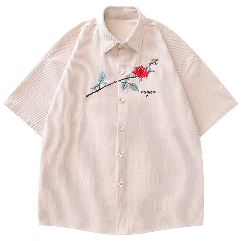 Rose printing Shirts Spring Autumn Button Up Blouse Men Vintage Loose Short Sleeve Shirts Tops fashion Shirts
Rose printing Shirts Spring Autumn Button Up Blouse Men Vintage Loose Short Sleeve Shirts Tops fashion Shirts