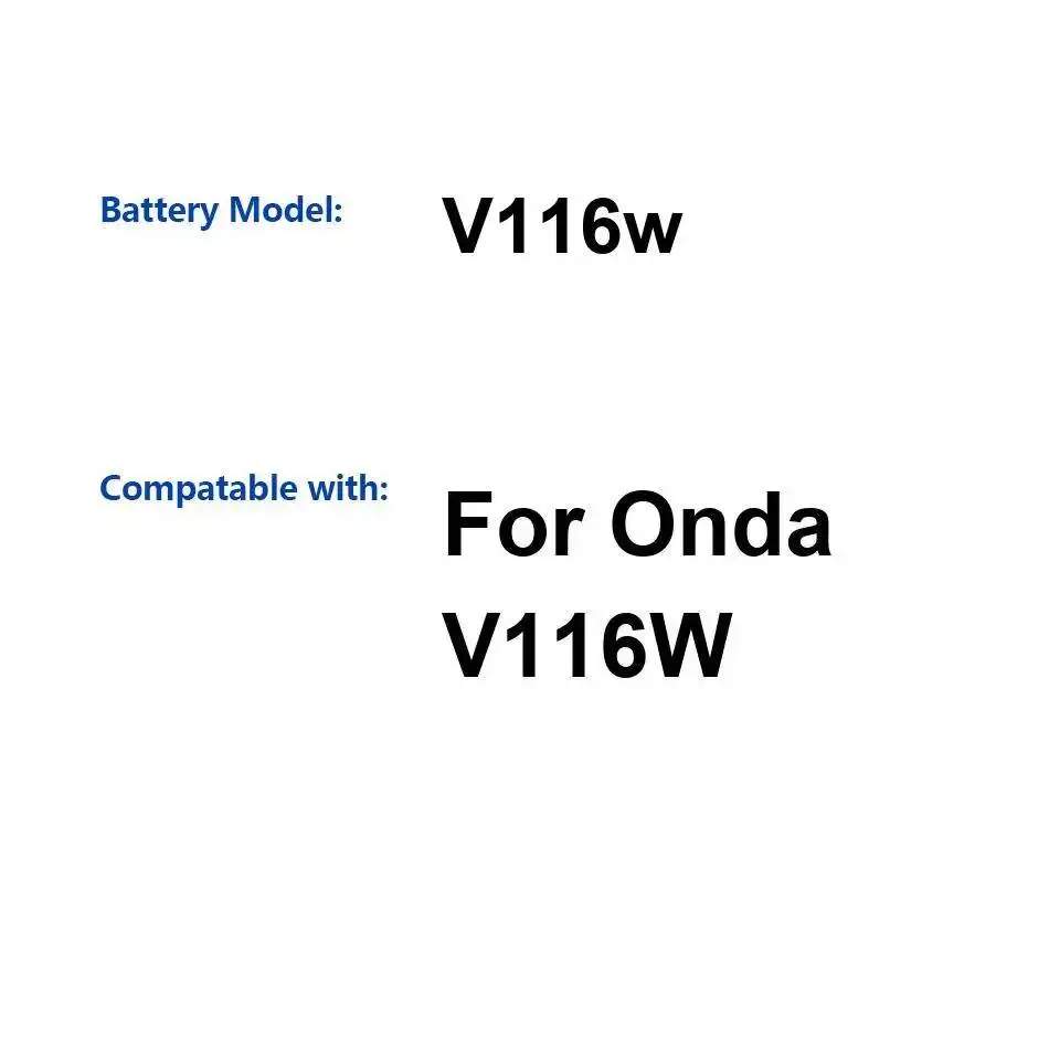For Onda V116W Tablet Battery Durable 9500mAh High Performance
For Onda V116W Tablet Battery Durable 9500mAh High Performance