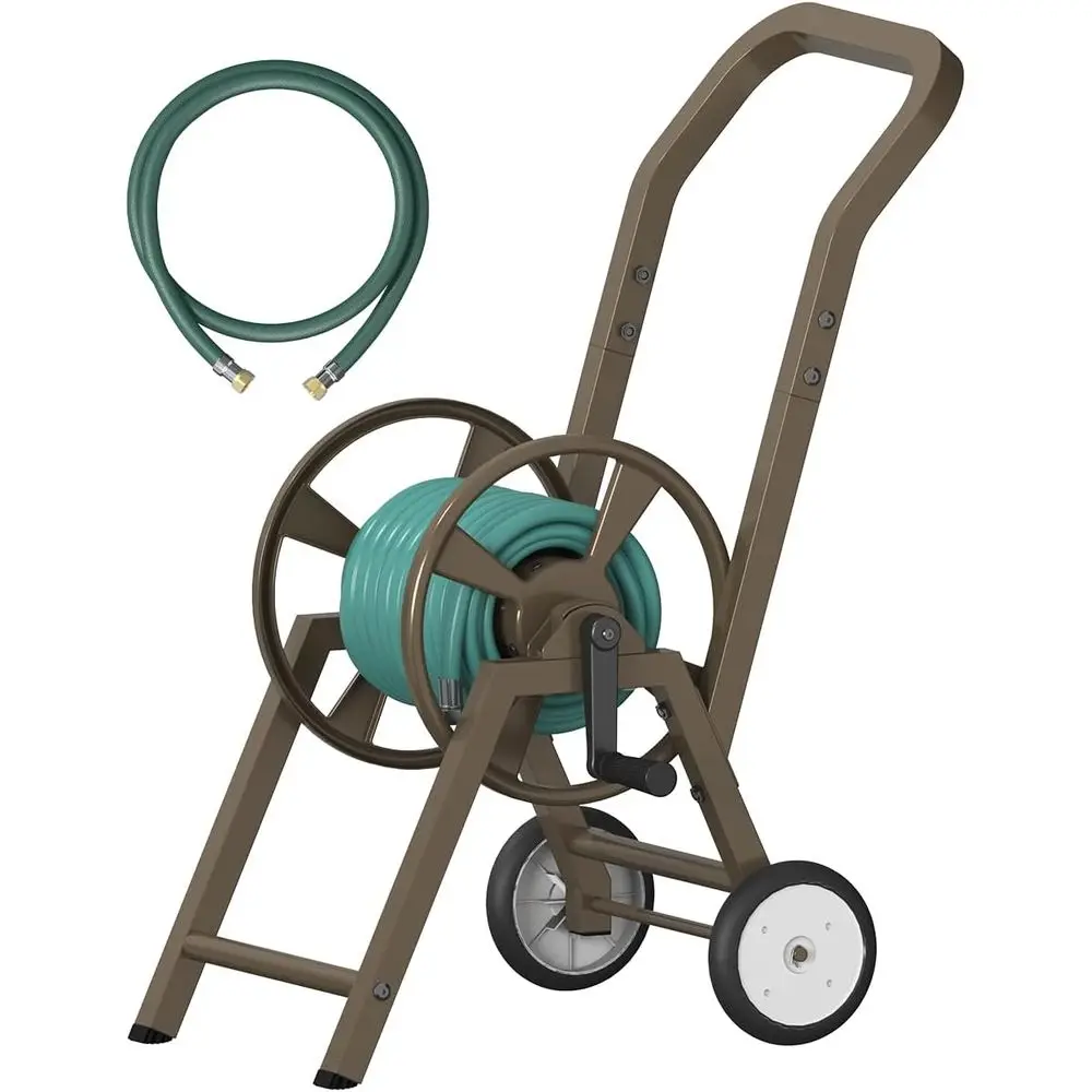 Garden Hose Cart with Wheels, Holds 165 t o 5/8’’ Hose Outdoor Heavy Duty Powder-coated Steel Water Storage Winder Holder with 3
Garden Hose Cart with Wheels, Holds 165 t o 5/8’’ Hose Outdoor Heavy Duty Powder-coated Steel Water Storage Winder Holder with 3