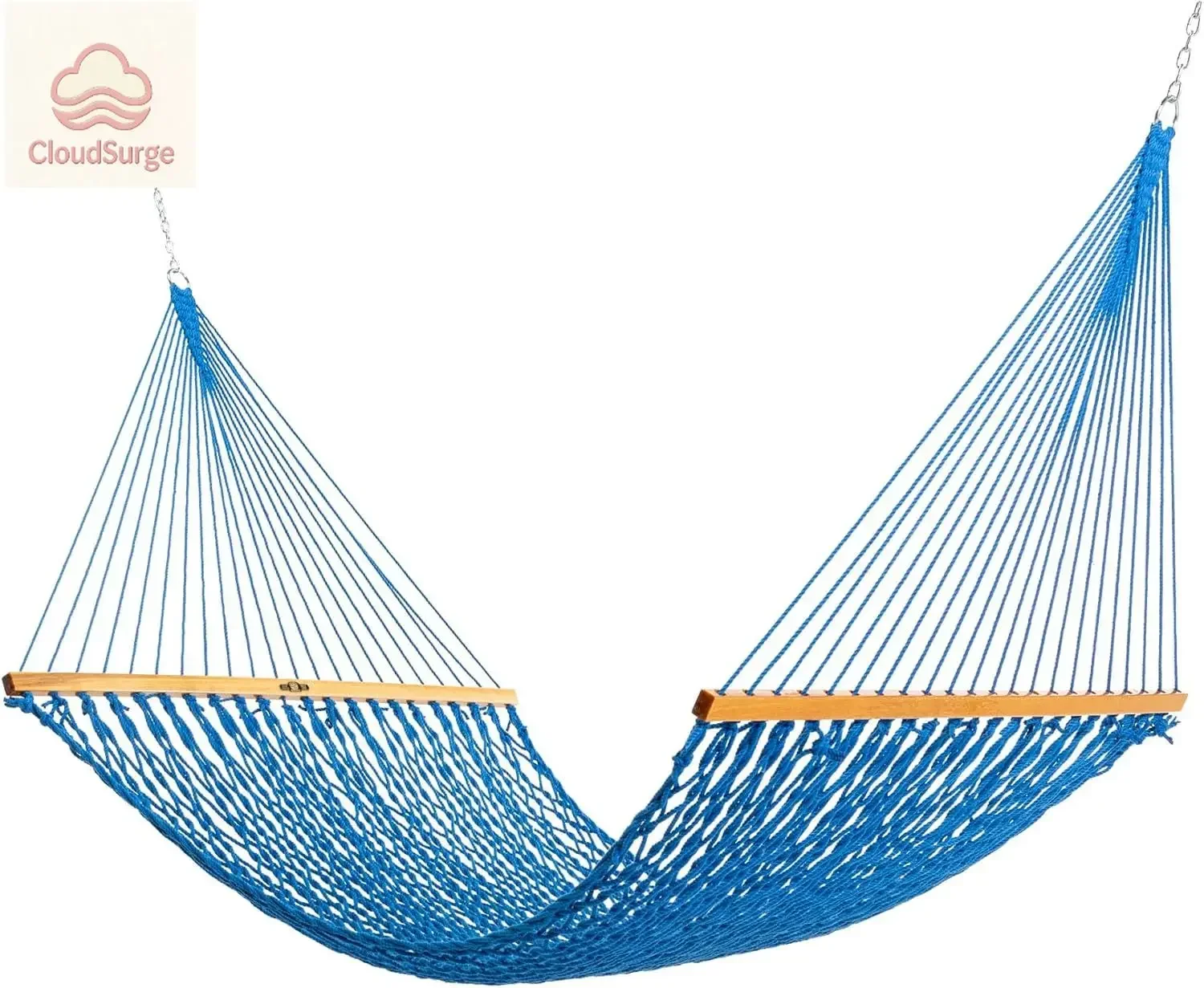 Large Coatal Blue DuraCord Rope Hammock – 13 ft. x 55 in., 2-Person, 450 lb Capacity, Oak Spreader Bar, Zinc-Plated Hardware, Ha
Large Coatal Blue DuraCord Rope Hammock – 13 ft. x 55 in., 2-Person, 450 lb Capacity, Oak Spreader Bar, Zinc-Plated Hardware, Ha