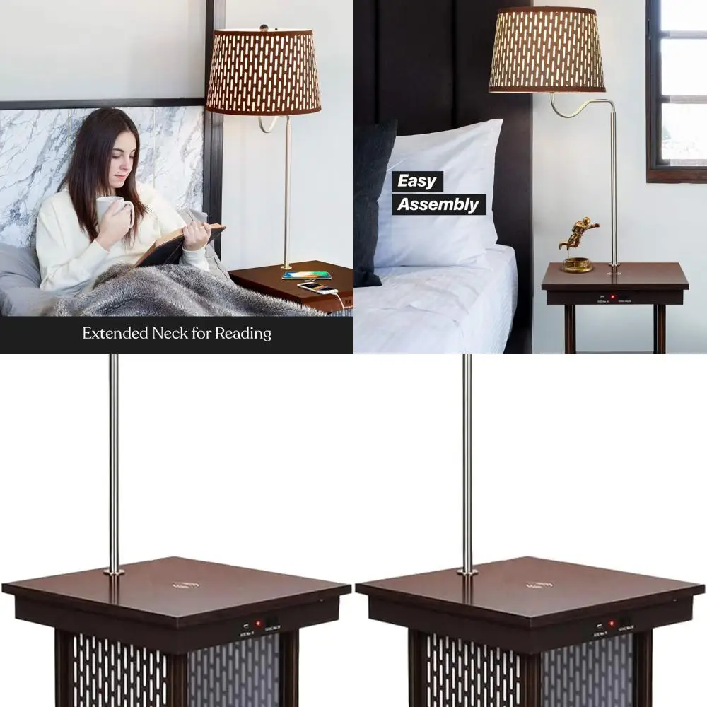 Wireless Charging Desk Lamp with LED and USB Port, Bedside Table Lamp Combo in Havana Brown for Bedroom, Living Room, Office
Wireless Charging Desk Lamp with LED and USB Port, Bedside Table Lamp Combo in Havana Brown for Bedroom, Living Room, Office