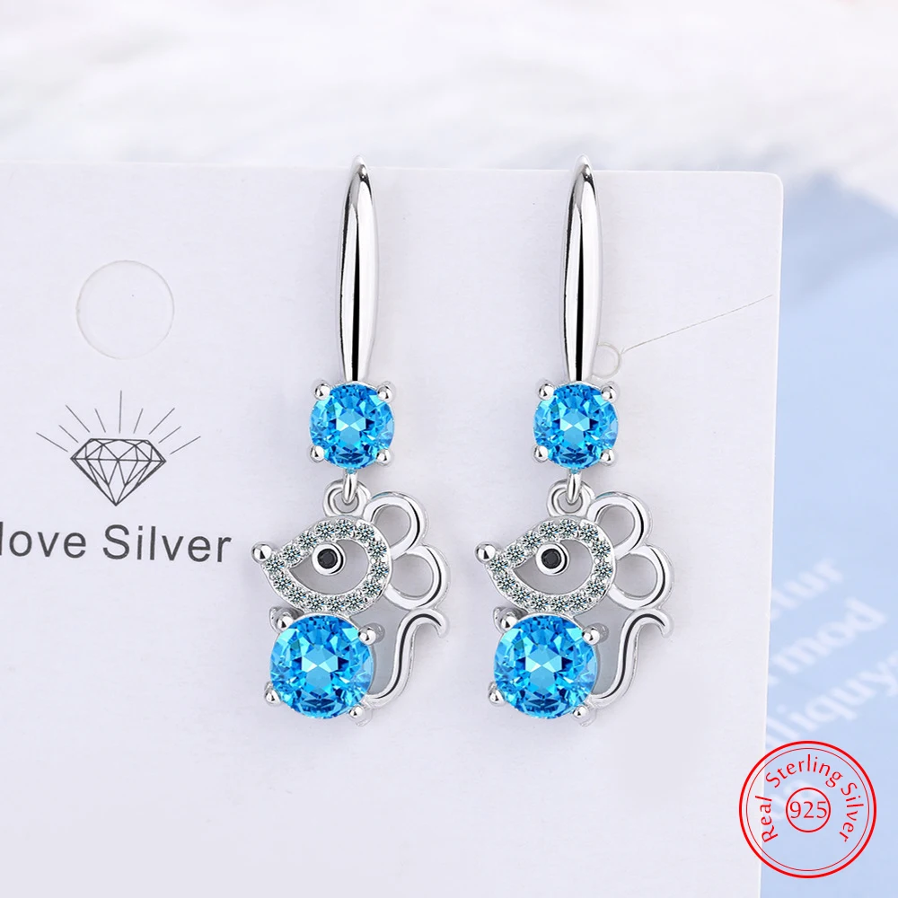 Solid 925 Sterling Silver Zircon Crystal Jewelry Cute Mouse Drop Earrings For Lady Fashion FQL25073
Solid 925 Sterling Silver Zircon Crystal Jewelry Cute Mouse Drop Earrings For Lady Fashion FQL25073
