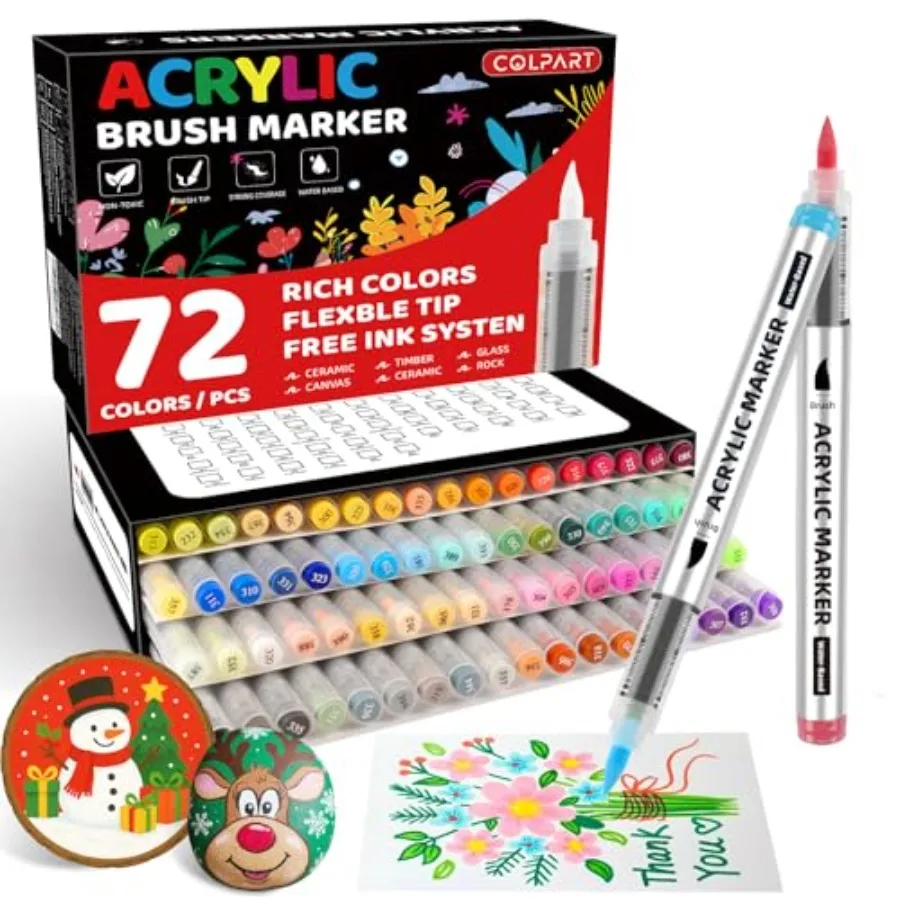 72 Colors Acrylic Paint Markers, Soft Brush Tip Paint Pens and Paint Markers, Acrylic Paint Pens for Easter Decorations, Christ
72 Colors Acrylic Paint Markers, Soft Brush Tip Paint Pens and Paint Markers, Acrylic Paint Pens for Easter Decorations, Christ