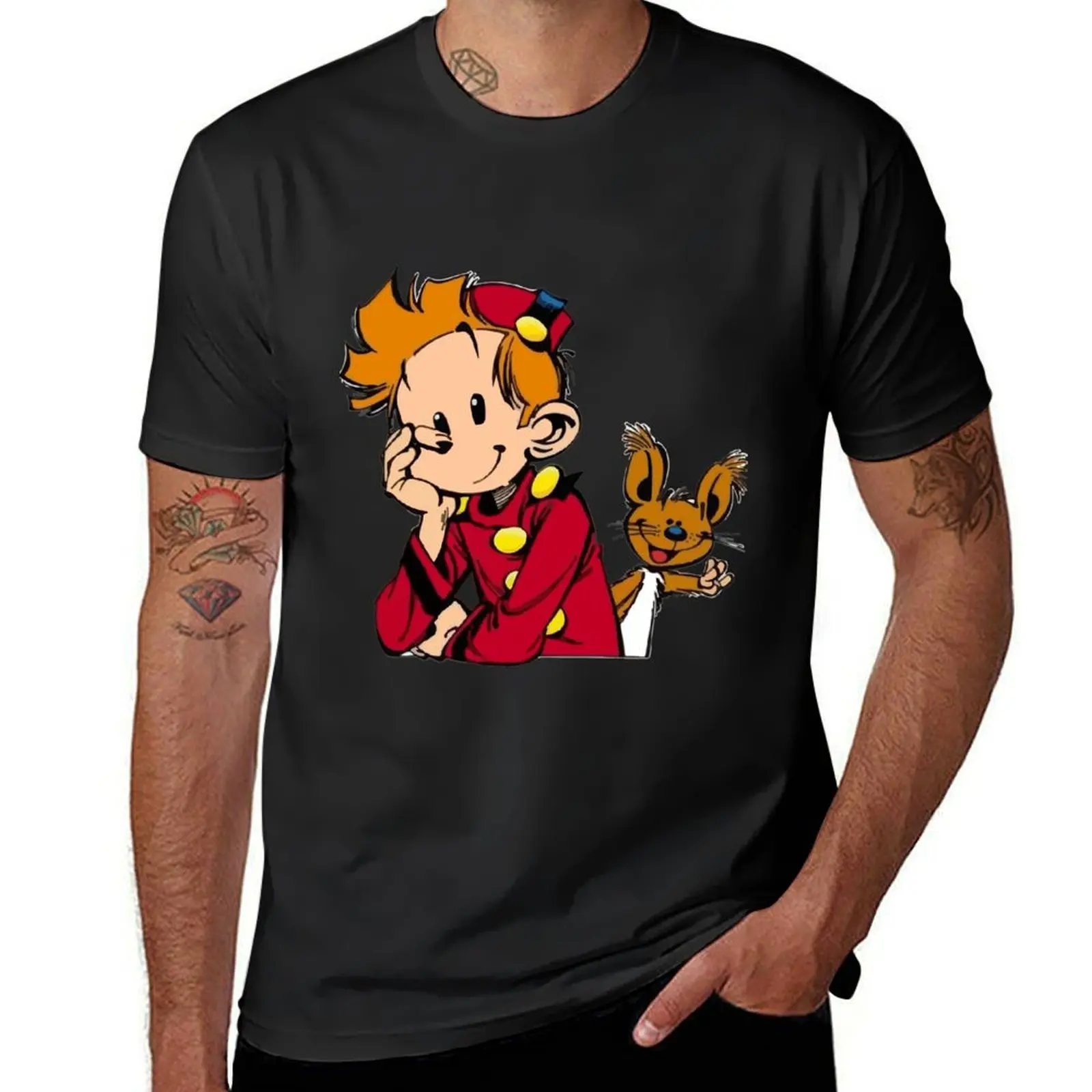Spirou and Spip T-Shirt summer clothes plain tops mens funny t shirts 
Spirou and Spip T-Shirt summer clothes plain tops mens funny t shirts