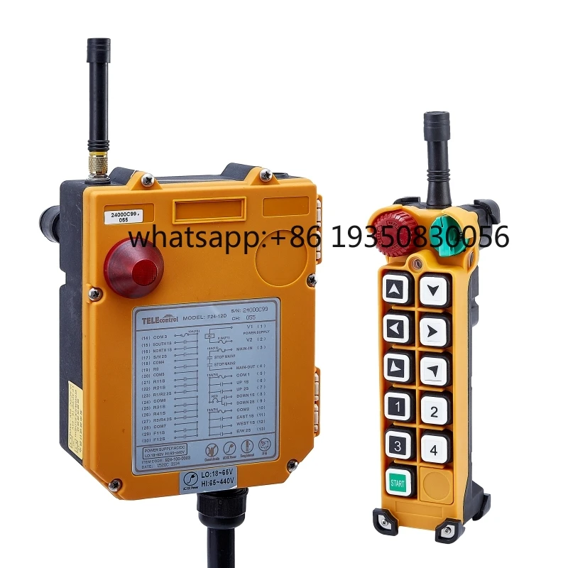 Telecontrol F24-10S Radio Remote Control for Crane 10 Single Speed Button 18-65V and 65-440V
Telecontrol F24-10S Radio Remote Control for Crane 10 Single Speed Button 18-65V and 65-440V