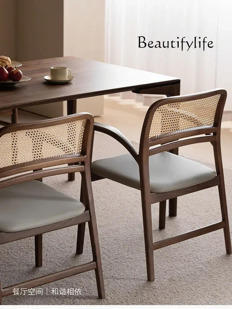mesa comedor Armchair Wabi Solid Wood Dining Table Chair Household Rattan Back Armchair
mesa comedor Armchair Wabi Solid Wood Dining Table Chair Household Rattan Back Armchair