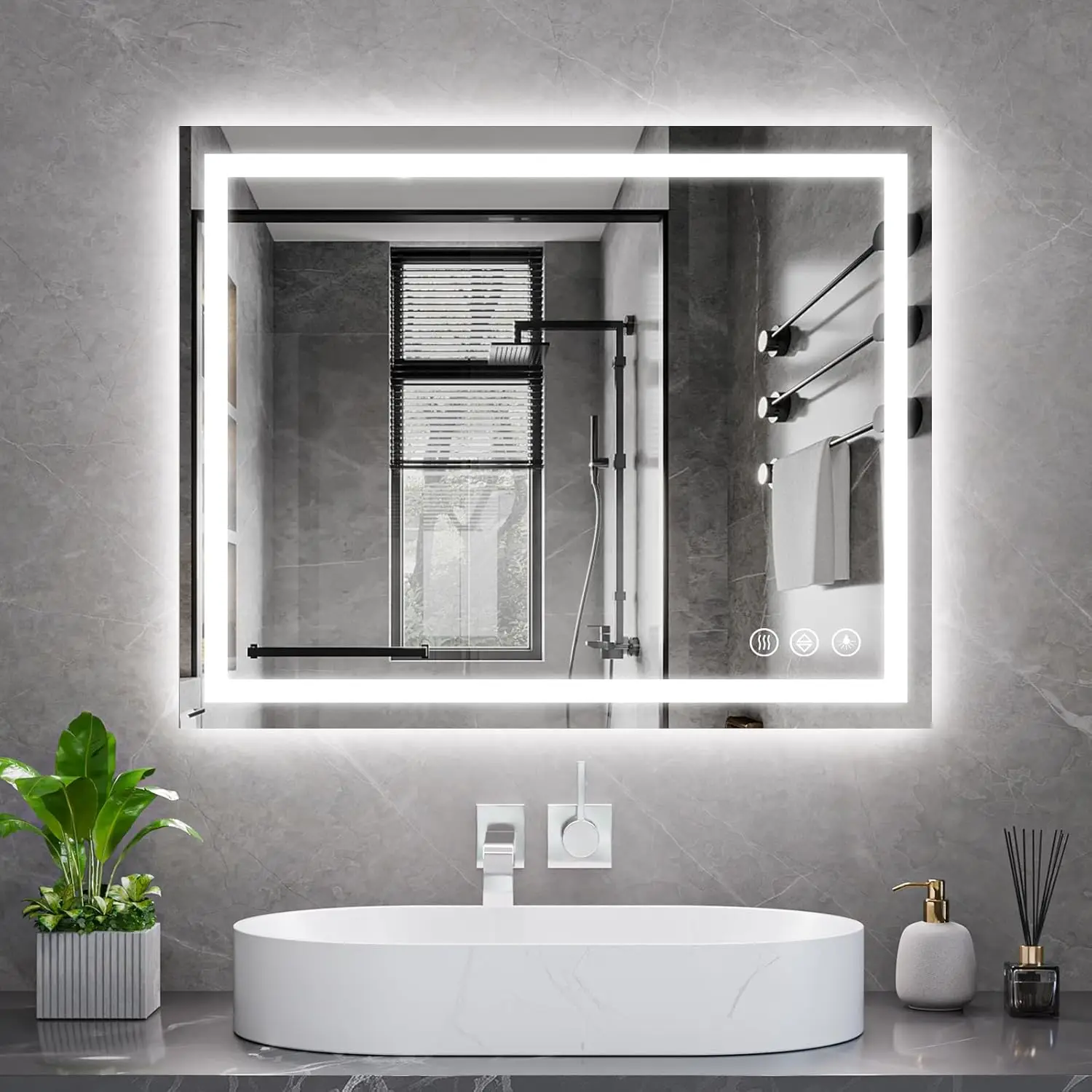 Koonmi 32x40 LED Bathroom Mirror, Backlit + Front Lit, LED Bathroom Mirror with Lights for Wall, 3 Colors, Anti-Fog, Dimmable
Koonmi 32x40 LED Bathroom Mirror, Backlit + Front Lit, LED Bathroom Mirror with Lights for Wall, 3 Colors, Anti-Fog, Dimmable