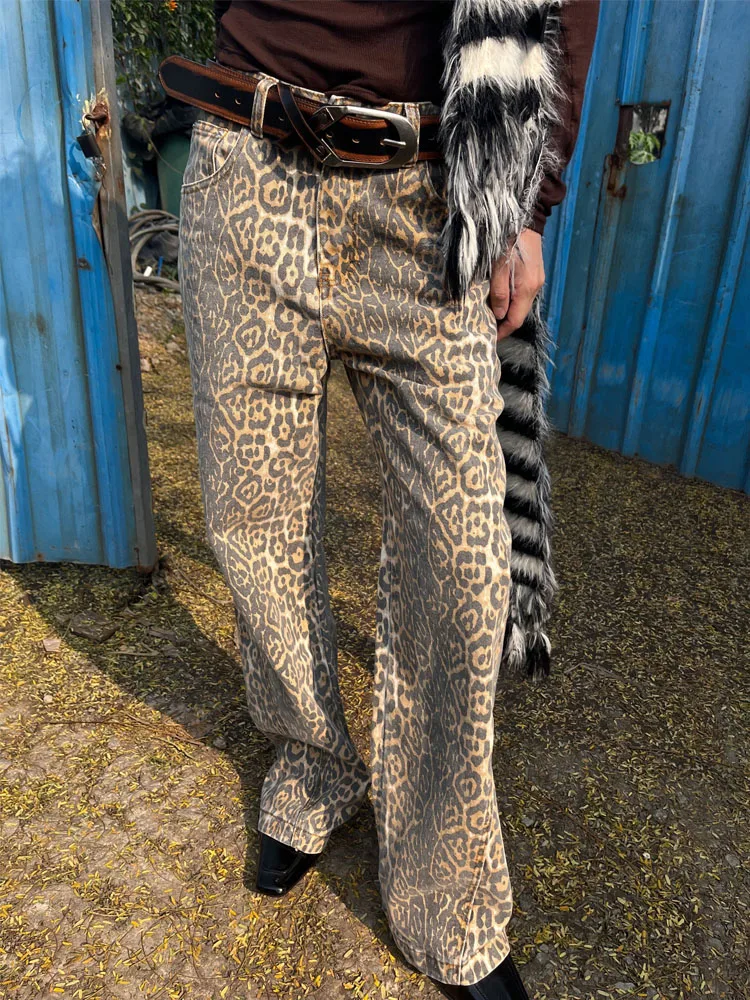 HOUZHOU Vintage Leopard Print Jeans Baggy Women Hip Hop Streetwear Y2k Denim Trousers Grunge Aesthetic Wide Leg Jeans Oversized
HOUZHOU Vintage Leopard Print Jeans Baggy Women Hip Hop Streetwear Y2k Denim Trousers Grunge Aesthetic Wide Leg Jeans Oversized