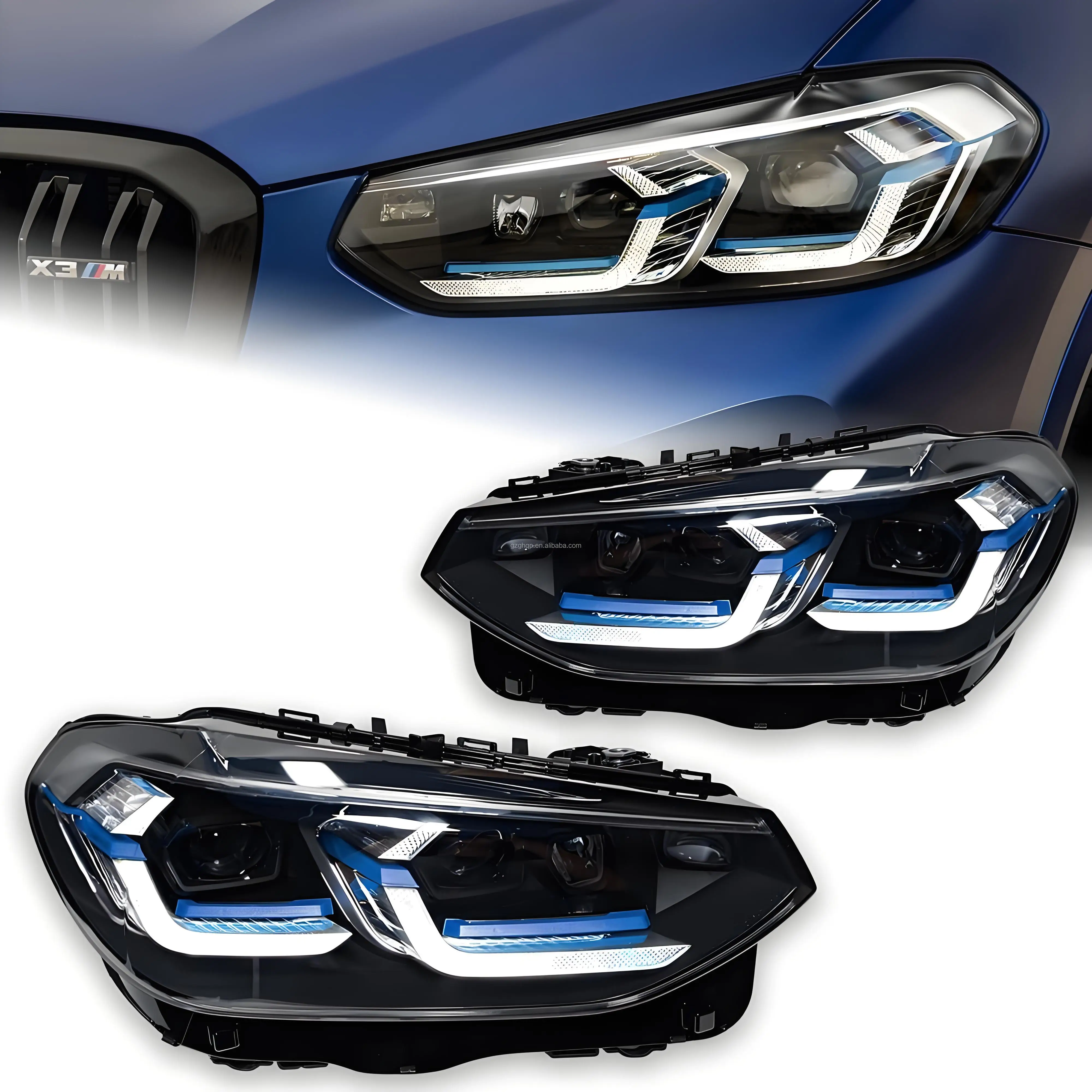 Suitable for 23 BMW X4 X3 Laser Headlight Assemblies G01 G02 G08 Low-end Upgrade High-end LED matrix Headlights 
Suitable for 23 BMW X4 X3 Laser Headlight Assemblies G01 G02 G08 Low-end Upgrade High-end LED matrix Headlights