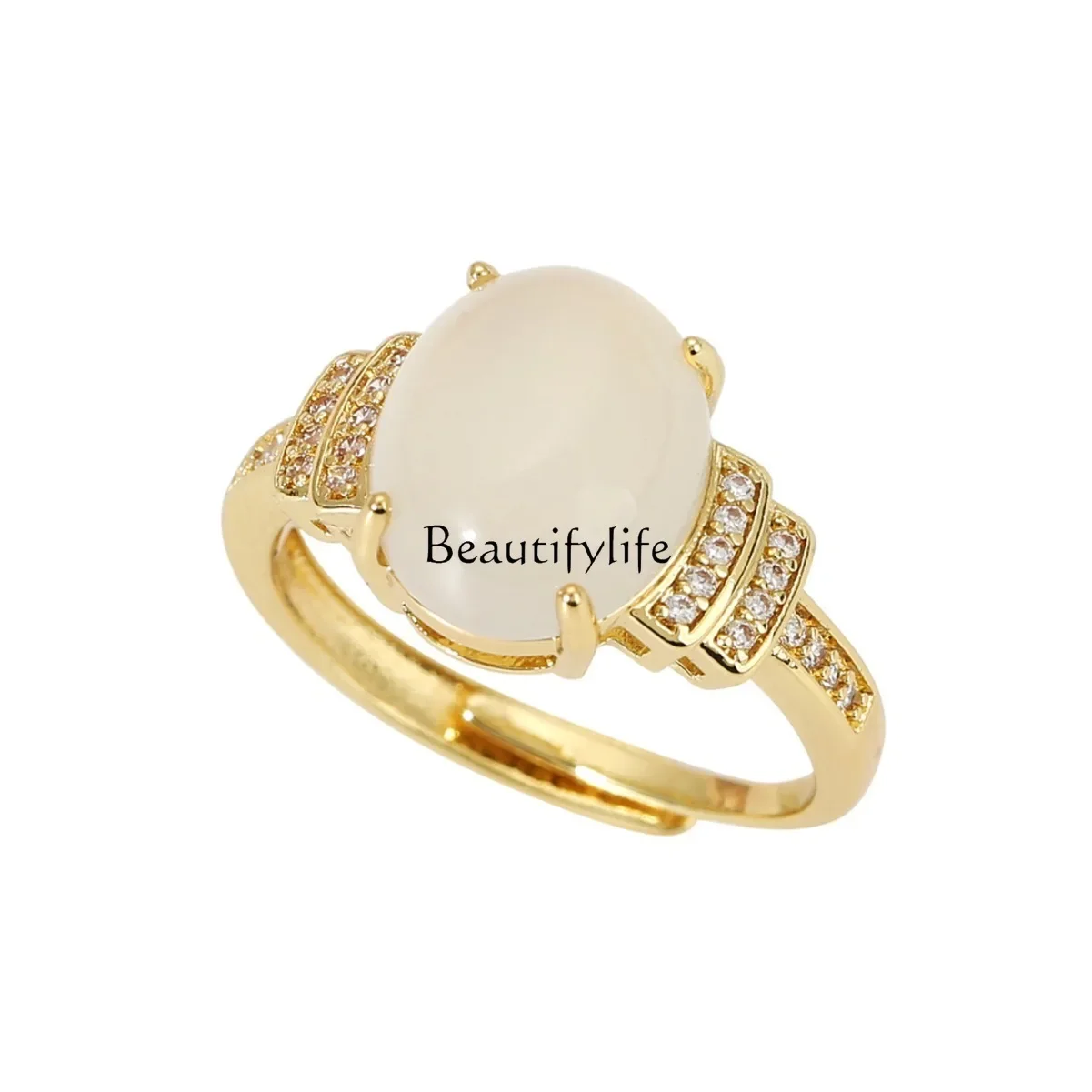 Four claw ring with egg face ring inlaid with egg shape, fashionable and high-end, adjustable ring
Four claw ring with egg face ring inlaid with egg shape, fashionable and high-end, adjustable ring