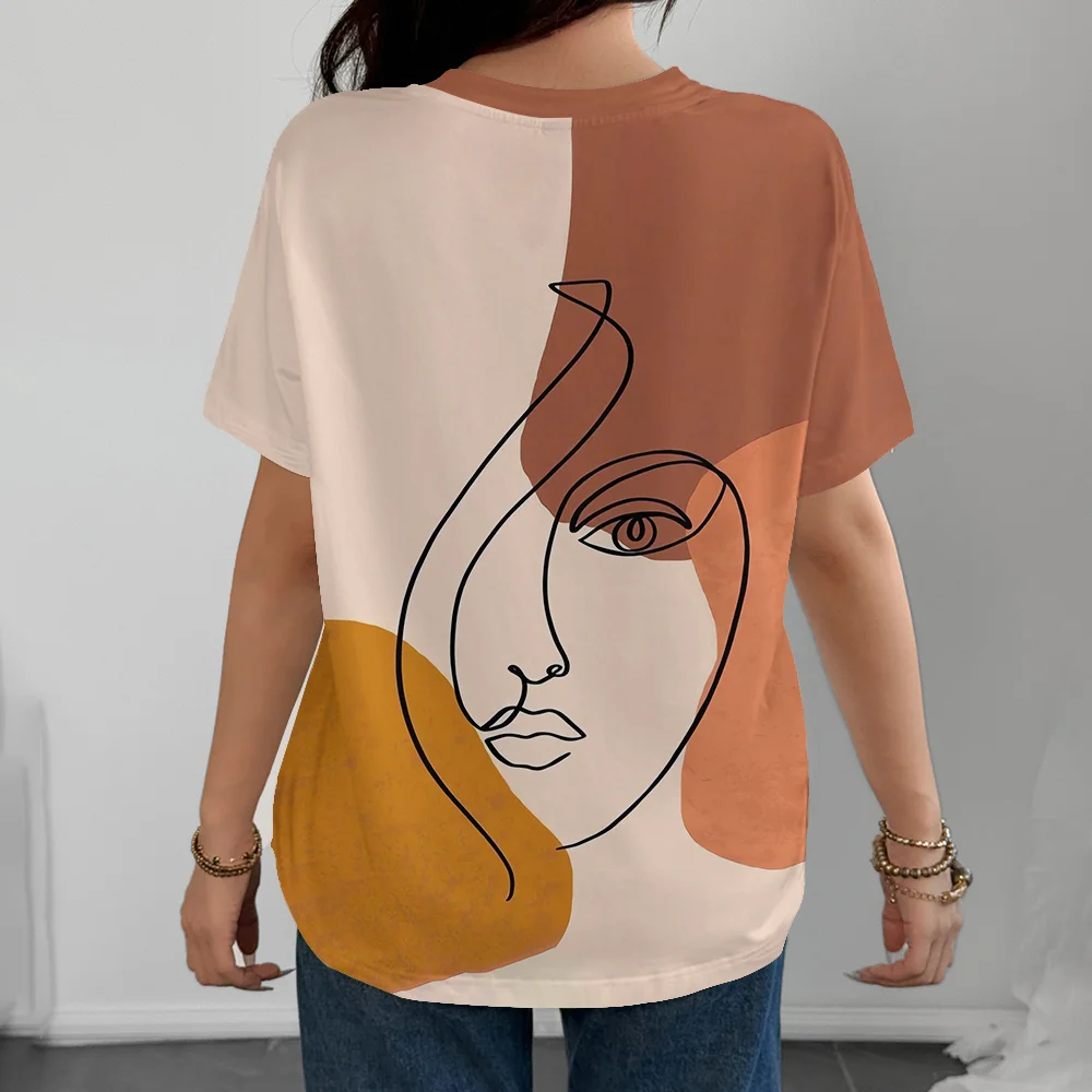Orange and White Women's Abstract Art T-shirt - Modern Bold Fashion Art Style Summer Round Neck Short Sleeve
Orange and White Women's Abstract Art T-shirt - Modern Bold Fashion Art Style Summer Round Neck Short Sleeve