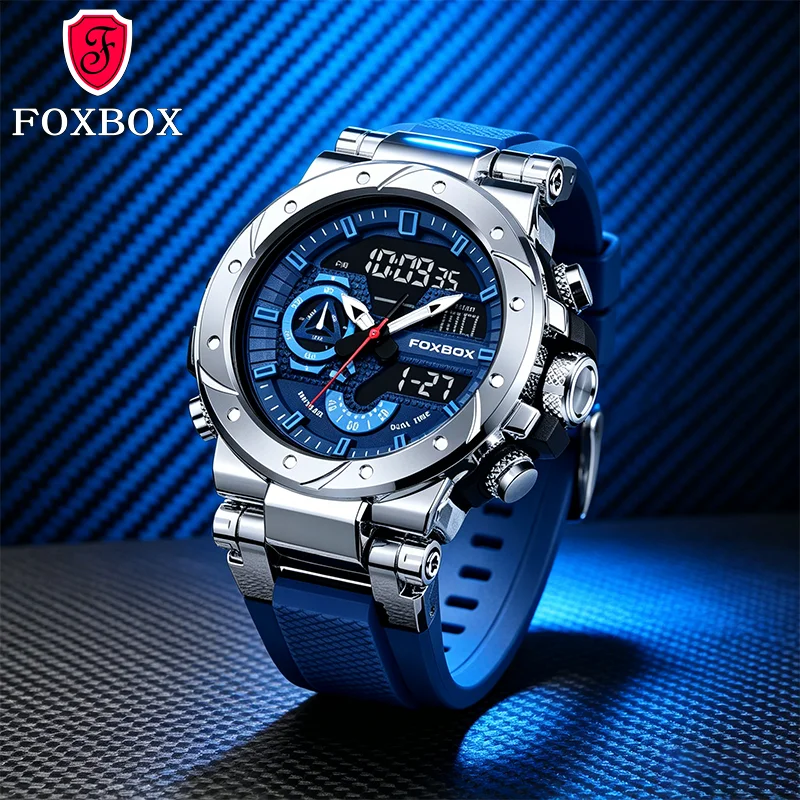 FOXBOX Top Brand Men Digital Watch Military Watches Fashion Sports Waterproof Dual Display Quartz Wristwatches Relogio Masculino
FOXBOX Top Brand Men Digital Watch Military Watches Fashion Sports Waterproof Dual Display Quartz Wristwatches Relogio Masculino
