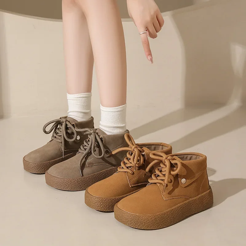 Women Platform Snow Ankle Boots Suede Flats Sneakers Lace Up Designer Sport Shoes 2024 Trend Winter New Walking Botas De Mujer
Women Platform Snow Ankle Boots Suede Flats Sneakers Lace Up Designer Sport Shoes 2024 Trend Winter New Walking Botas De Mujer