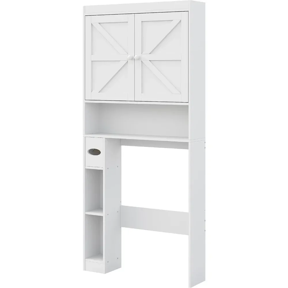 Over The Toilet Storage Cabinet with Shelves and Doors,Free Standing Toilet Shelf with Anti-Tip Design and Adjustable Bottom Bar
Over The Toilet Storage Cabinet with Shelves and Doors,Free Standing Toilet Shelf with Anti-Tip Design and Adjustable Bottom Bar