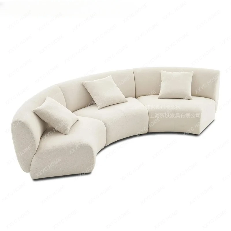 Llamb wool fabric arc sofa cream special-shaped corner sofa
Llamb wool fabric arc sofa cream special-shaped corner sofa