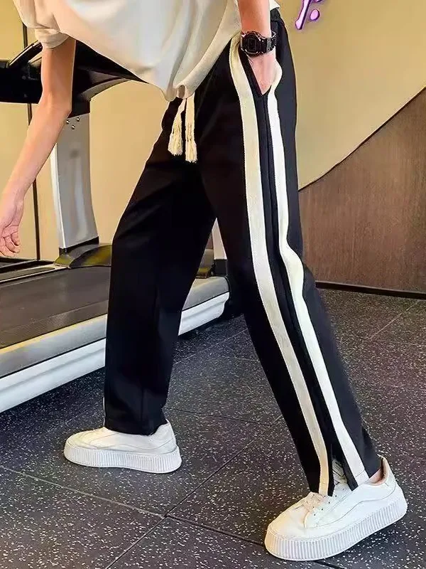 Мужские свободные брюки прямого кроя, модные спортивные повседневные брюки, весна-осень, новинка, стильные, с разрезом по низу, на резинке
Мужские свободные брюки прямого кроя, модные спортивные повседневные брюки, весна-осень, новинка, стильные, с разрезом по низу, на резинке