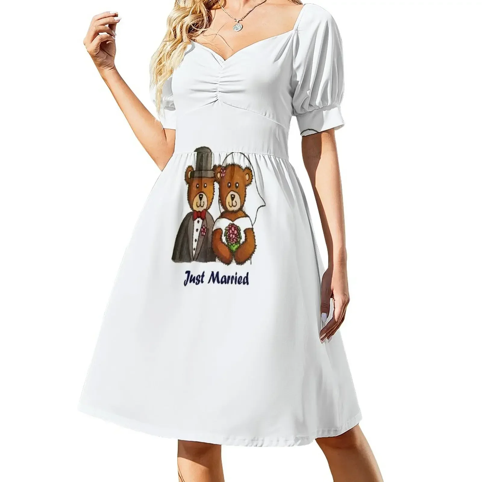 Just married Short-Sleeved Dress dress party night elegant chic wedding evening dresses prom clothes Casual dresses
Just married Short-Sleeved Dress dress party night elegant chic wedding evening dresses prom clothes Casual dresses
