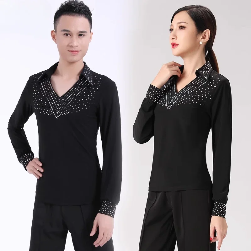 Men Latin Dance Shirts Rhinestones Metallic Splice Top Competition Performance Wear Male Ballroom Chacha Latin Dancing Clothes
Men Latin Dance Shirts Rhinestones Metallic Splice Top Competition Performance Wear Male Ballroom Chacha Latin Dancing Clothes