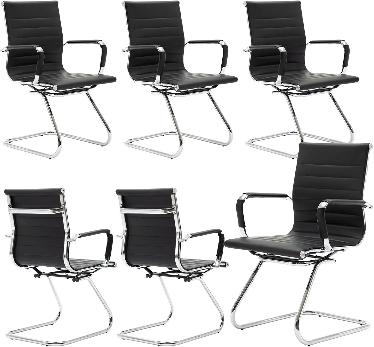 Office Reception Guest Chairs Set Of 6 Mid Ba Pu Leather Metal Leg Sled Base Conference Reception Room Chairs With A (Black, 6
Office Reception Guest Chairs Set Of 6 Mid Ba Pu Leather Metal Leg Sled Base Conference Reception Room Chairs With A (Black, 6