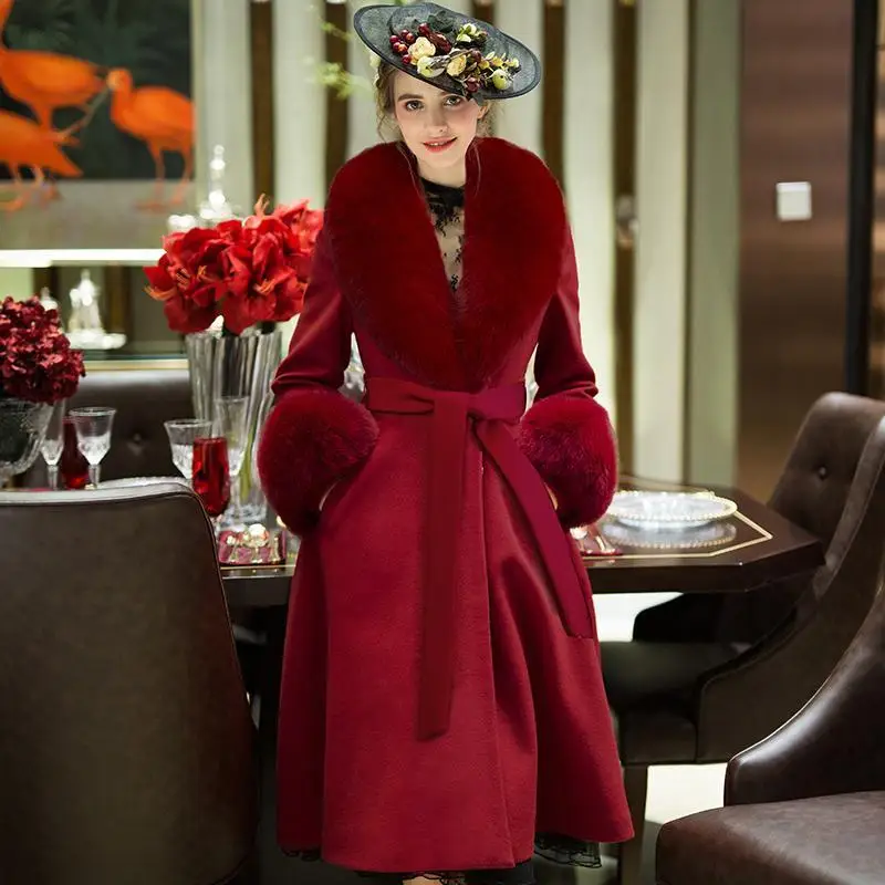 Women Reversible Woolen Coat 2023 Autumn Winter New Female Temperament Big Fur Collar Slim Long Below The Knee Luxury Outwear
Women Reversible Woolen Coat 2023 Autumn Winter New Female Temperament Big Fur Collar Slim Long Below The Knee Luxury Outwear