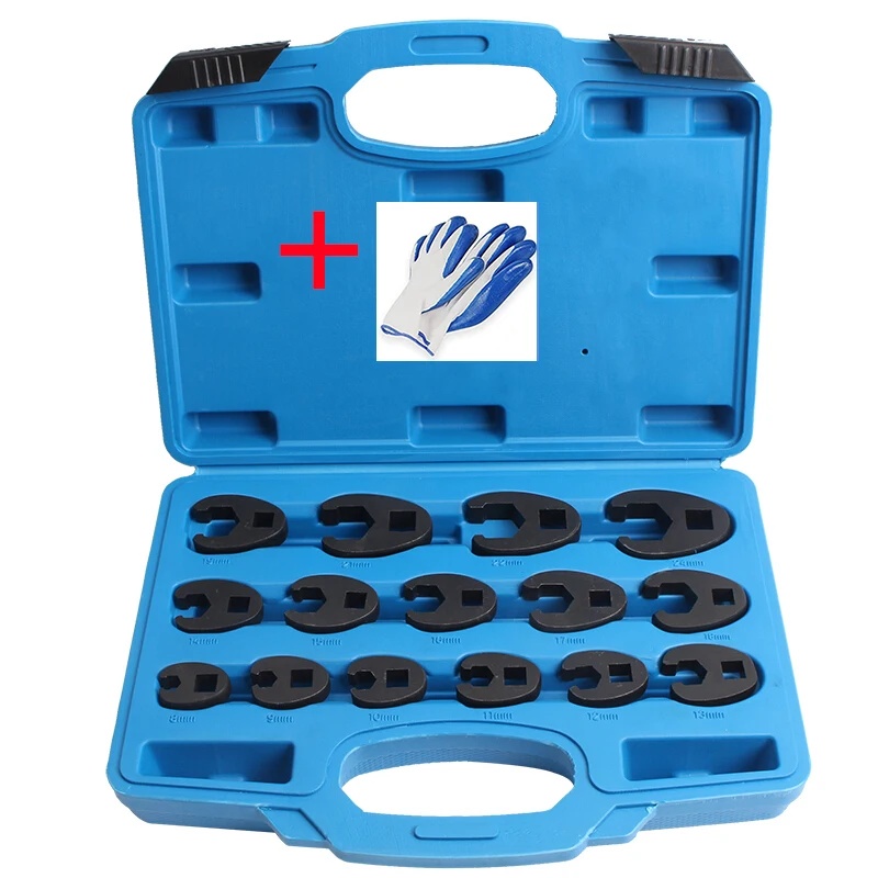 15pcs 8mm-24mm Crows Foot Wrench Kit 1/2" and 3/8” Drive Chrome-Moly Flare Nut Wrench Set
15pcs 8mm-24mm Crows Foot Wrench Kit 1/2" and 3/8” Drive Chrome-Moly Flare Nut Wrench Set