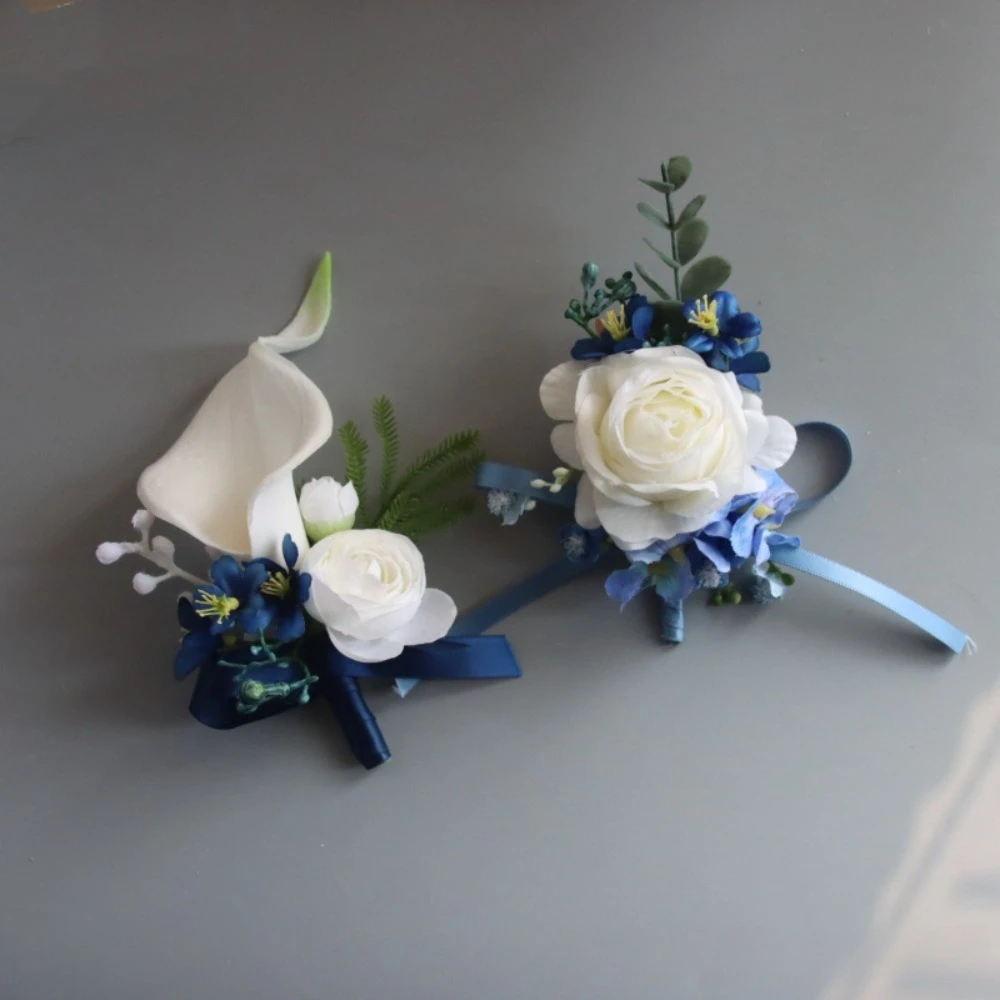 Blue Wedding Boutonniere Men Groom Ribbion Wrist Corsage Boda accesorios Fiesta Wedding Party Decorations
Blue Wedding Boutonniere Men Groom Ribbion Wrist Corsage Boda accesorios Fiesta Wedding Party Decorations