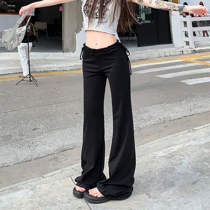 Korean Fashionable Drawstring Bow Bootcut Pants Summer High Waist Folds Female Clothing Solid Color Slim Casual Basic Trousers
Korean Fashionable Drawstring Bow Bootcut Pants Summer High Waist Folds Female Clothing Solid Color Slim Casual Basic Trousers