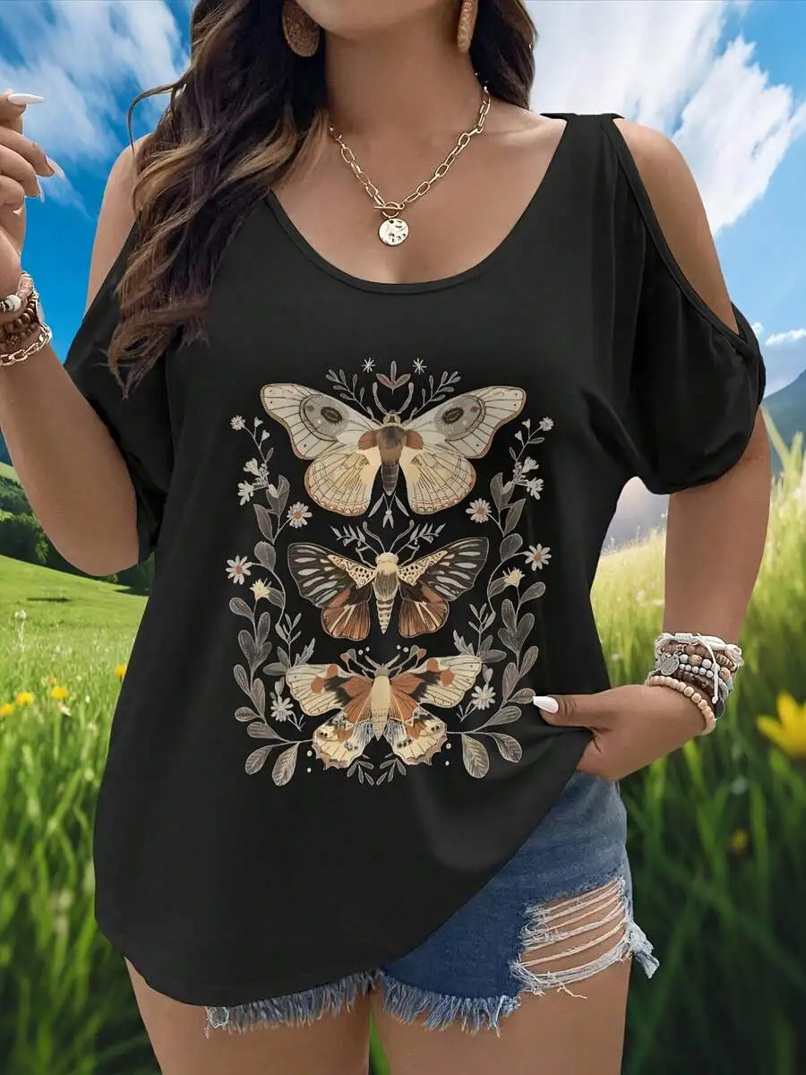 Plus Size Womens Loose Off-Shoulder Strapless Top - Geometric Print Bohemian Summer Tee, Asymmetrical Short Sleeve Casual Top
Plus Size Womens Loose Off-Shoulder Strapless Top - Geometric Print Bohemian Summer Tee, Asymmetrical Short Sleeve Casual Top