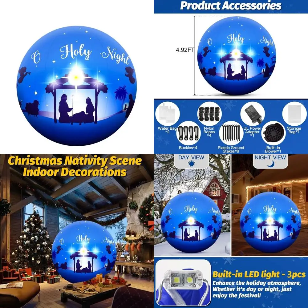 Giant 5FT Christmas Nativity Scene Inflatable with LED Lights, Outdoor/Indoor Yard, Garden, Church, Park, Ice Rink Xmas Decor
Giant 5FT Christmas Nativity Scene Inflatable with LED Lights, Outdoor/Indoor Yard, Garden, Church, Park, Ice Rink Xmas Decor