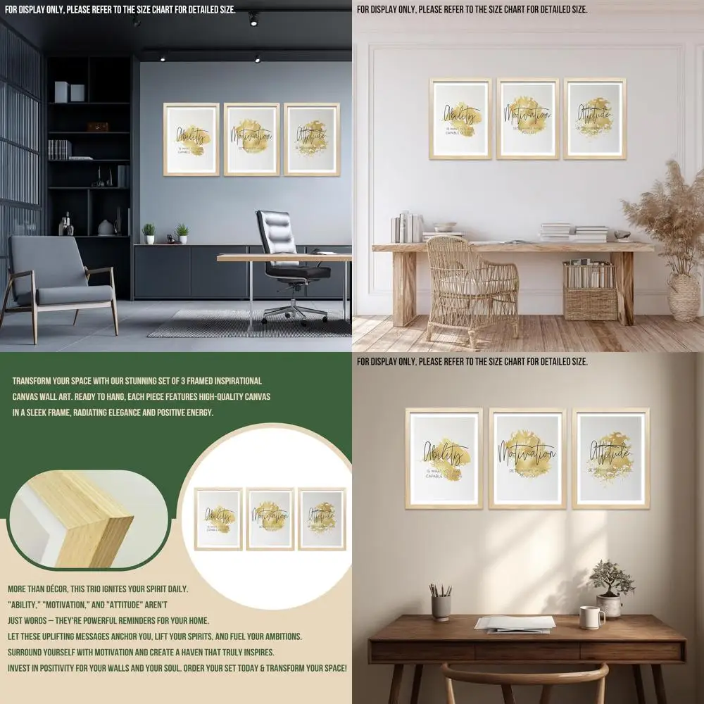Набор из 3-х вдохновляющих печать на холсте с позолотой, мотивационные цитаты для декора стен офиса, 12x16
Набор из 3-х вдохновляющих печать на холсте с позолотой, мотивационные цитаты для декора стен офиса, 12x16