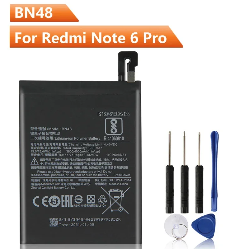 NEW Replacement Phone Battery BN48 For XiaoMi Redmi Note 6 Pro Note6 Pro Rechargeable Battery 4000mAh
NEW Replacement Phone Battery BN48 For XiaoMi Redmi Note 6 Pro Note6 Pro Rechargeable Battery 4000mAh