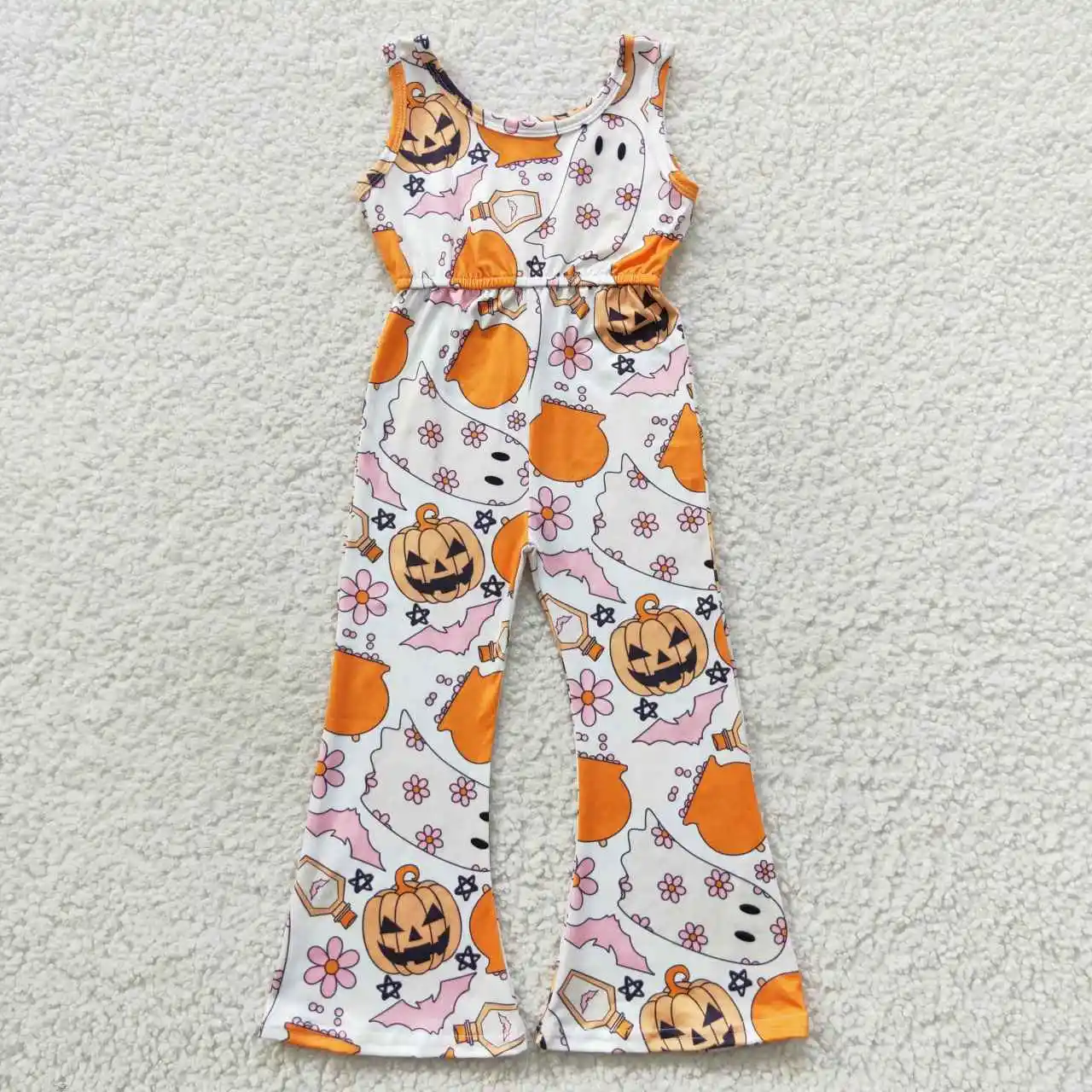 SR0410 Kids Halloween Clothes Sleeveless Pumpkin Print Milk Silk Baby Girl Jumpsuit
SR0410 Kids Halloween Clothes Sleeveless Pumpkin Print Milk Silk Baby Girl Jumpsuit