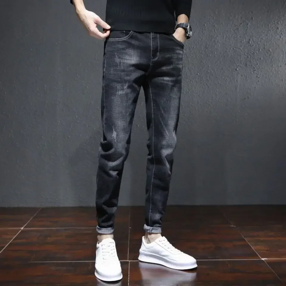 Trousers with Pockets Jeans for Men Skinny Male Cowboy Pants Elastic Stretch Slim Fit Tight Pipe 2024 Korean Autumn Style Casual
Trousers with Pockets Jeans for Men Skinny Male Cowboy Pants Elastic Stretch Slim Fit Tight Pipe 2024 Korean Autumn Style Casual