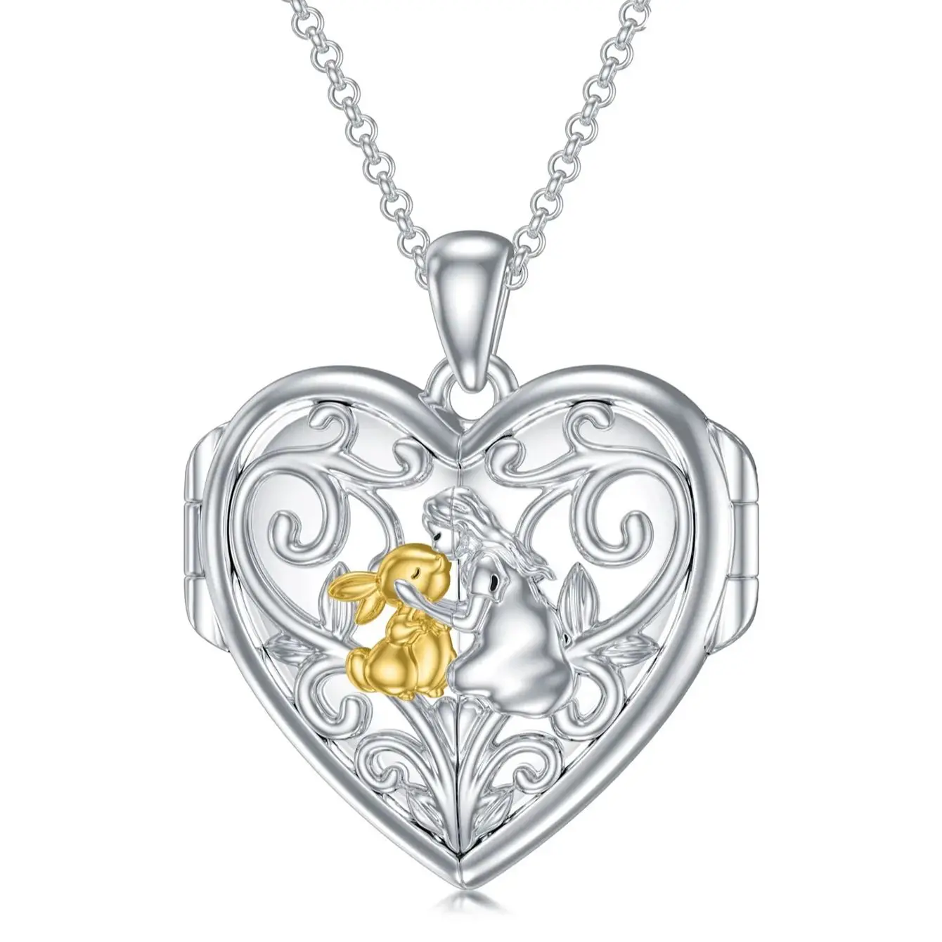 S925 Sterling Silver Heart Locket Necklace Magnetic Photo Pendant Engraved Love Openable Jewelry Valentines Mothers' Day Gift
S925 Sterling Silver Heart Locket Necklace Magnetic Photo Pendant Engraved Love Openable Jewelry Valentines Mothers' Day Gift